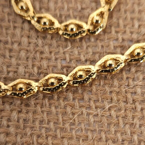 Chain 14k YG ION Plated Rhombus Beaded Chain - Picture 2 of 6